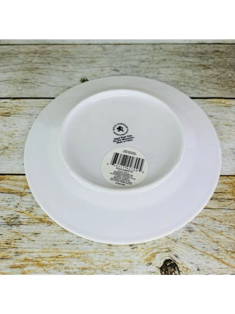 Royal Norfolk Greenbrier RNF129 SNOWFLAKES Gray Luster White Salad Plates Set 4